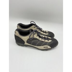Shimano SPD Bike Cycling Shoes Mens Size 10.5 Beige Black Lace Up Model SH-M020